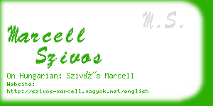 marcell szivos business card